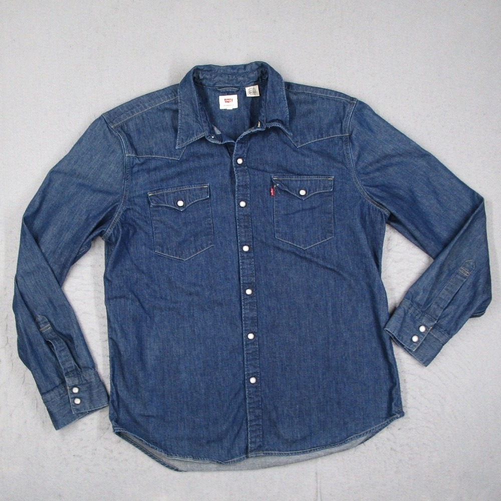 Levi's Denim Western Button-Down Shirt - Blue